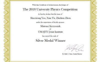 JI students win medals at 2018 University Physics Competition