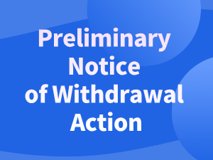 Preliminary Notice of Withdrawal Action